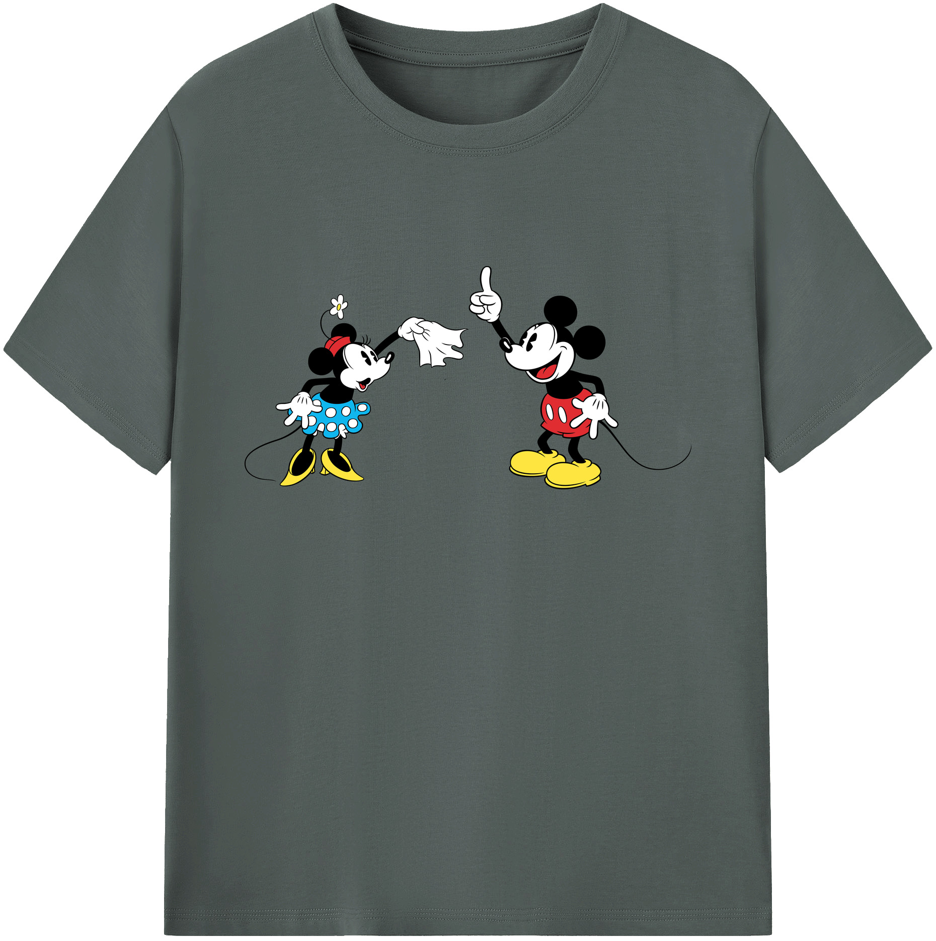 ミッキーマウス Mickey Mouse 綿100％ メンズ半袖Tシャツ｜肌触りやわらか＆通気性